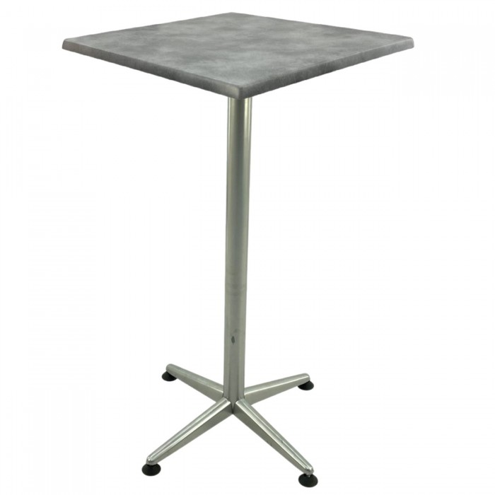 Masa bar patrata blat werzalit 70x70xh107cm Raki Copperfield cu picior metalic clasic gri h105