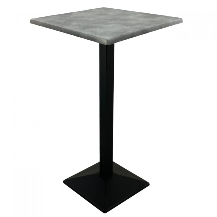 Masa bar patrata blat werzalit 70x70xh112cm Raki Copperfield cu picior metalic negru 40x40xh110cm