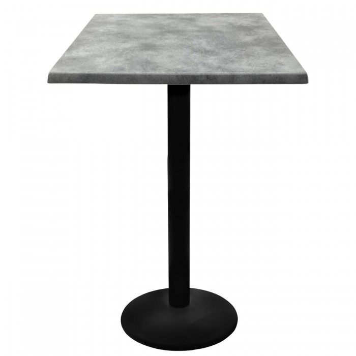 Masa bar patrata blat werzalit 70x70xh112cm Raki Copperfield cu picior metalic negru 43xh110cm