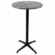 Masa bar Raki Copperfield 60xh107cm blat werzalit si picior metalic clasic negru h105