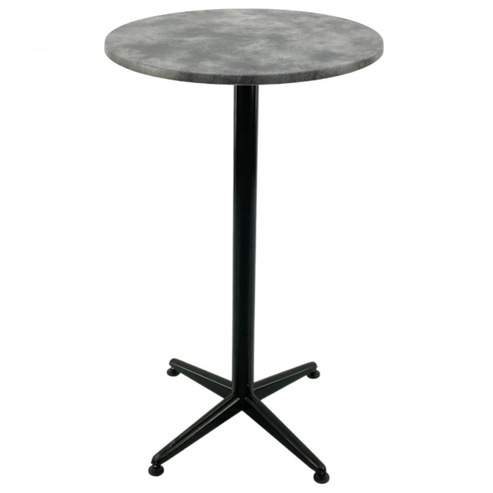 Masa bar Raki Copperfield 60xh107cm blat werzalit si picior metalic clasic negru h105
