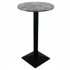 Masa bar Raki Copperfield 60xh112cm blat werzalit si picior metalic negru 40x40xh110cm