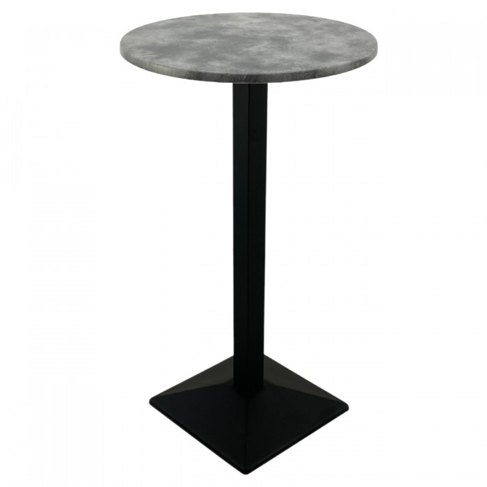 Masa bar Raki Copperfield 60xh112cm blat werzalit si picior metalic negru 40x40xh110cm