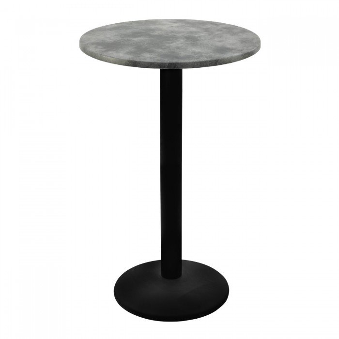 Masa bar Raki Copperfield 60xh112cm blat werzalit si picior metalic negru 43xh110cm