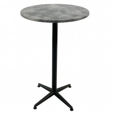Masa bar Raki Copperfield blat werzalit 70xh107cm cu picior metalic clasic negru h105