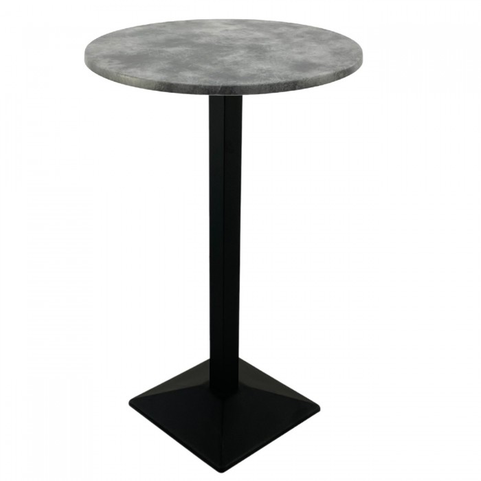 Masa bar Raki Copperfield blat werzalit 70xh112cm cu picior metalic negru 40x40xh110cm