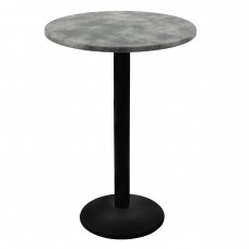 Masa bar Raki Copperfield blat werzalit 70xh112cm cu picior metalic negru 43xh110cm