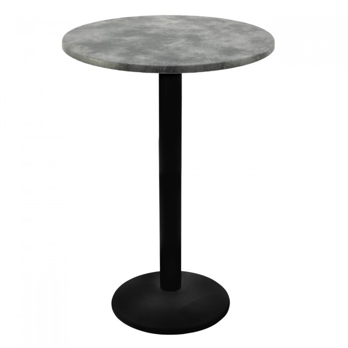 Masa bar Raki Copperfield blat werzalit 70xh112cm cu picior metalic negru 43xh110cm