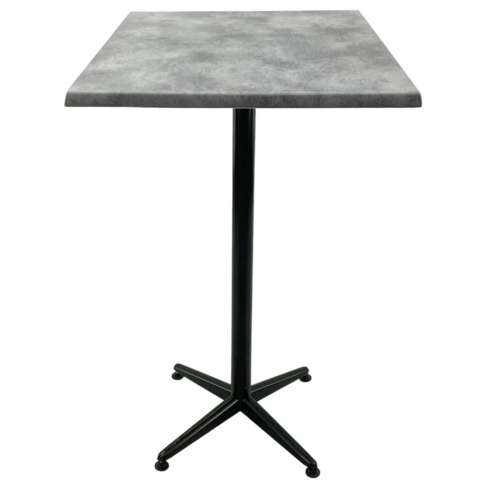 Masa inalta bar patrata Raki Copperfield  80x80xh107cm blat werzalit si picior metalic clasic negru h105