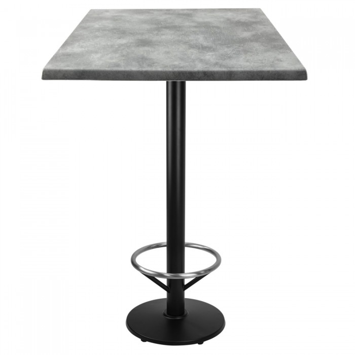 Masa inalta bar patrata Raki Copperfield  80x80xh112cm blat werzalit si picior metalic negru cu suport picioare 43xh110cm