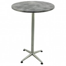 Masa inalta bar rotunda blat werzalit 80xh107cm Raki Copperfield si picior metalic clasic gri h105