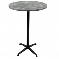 Masa inalta bar rotunda blat werzalit 80xh107cm Raki Copperfield si picior metalic clasic negru h105