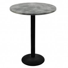 Masa inalta bar rotunda blat werzalit 80xh112cm Raki Copperfield si picior metalic negru 43xh110cm