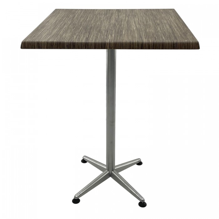 Masa bar inalta patrata 80x80xh107cm Raki Dark Seagrass blat werzalit si picior metalic clasic gri h105
