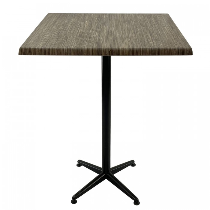 Masa bar inalta patrata 80x80xh107cm Raki Dark Seagrass blat werzalit si picior metalic clasic negru h105