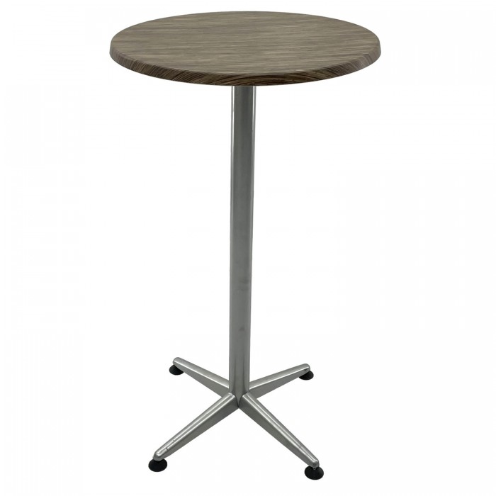 Masa inalta bar rotunda 60xh107cm Raki Dark Seagrass blat werzalit si picior metalic clasic gri h105