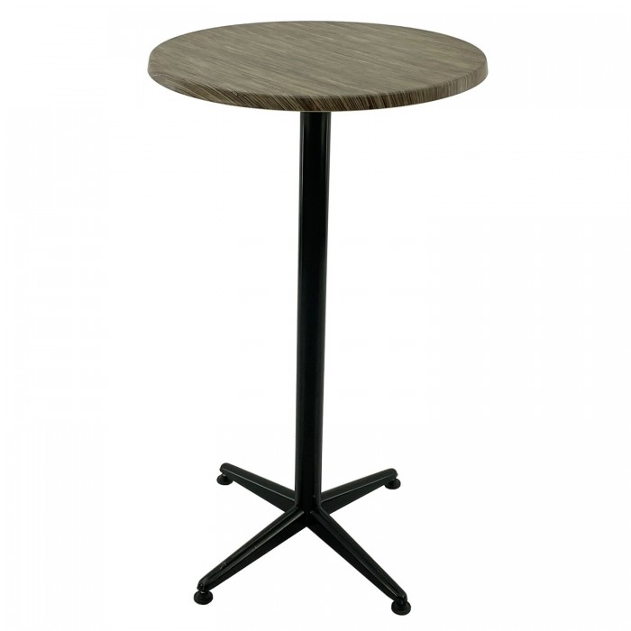 Masa inalta bar rotunda 60xh107cm Raki Dark Seagrass blat werzalit si picior metalic clasic negru h105