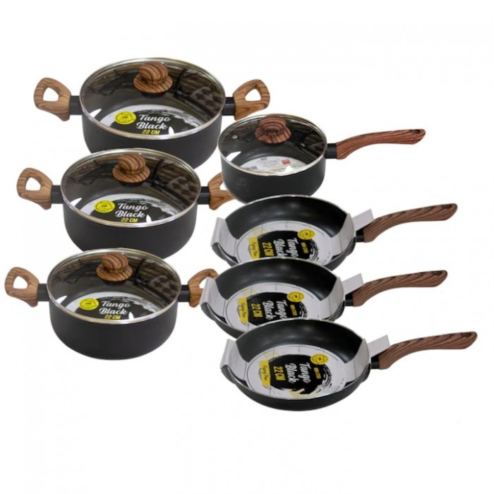 Set de gatit, 11 piese inductie TANGO, 3 oale cu capace, cratita cu capac si 3 tigai