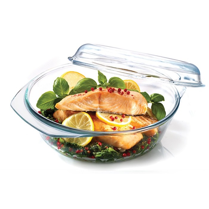 Vas yena cu capac WOL sticla termorezistenta 2,4l 27x22,8xh10,6cm