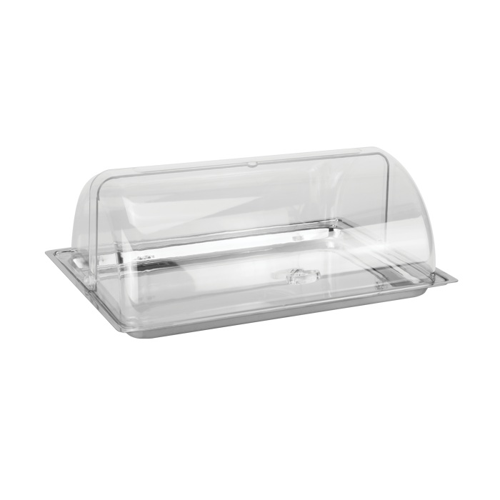 Set bufet RAKI, platou inox dreptunghiular cu capac acrilic, 56x36cm