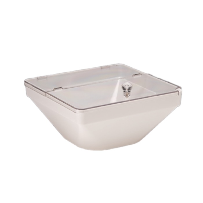 Bol patrat cu capac RAKI, 26x26xh12cm, policarbonat alb
