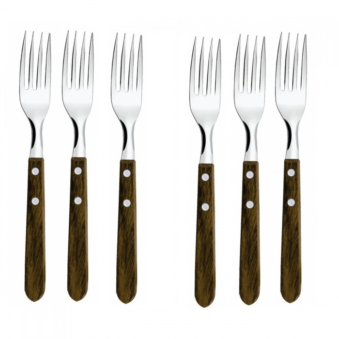 Set 6 furculite SIMONAGGIO BIGGER CUCINA  cu maner lemn