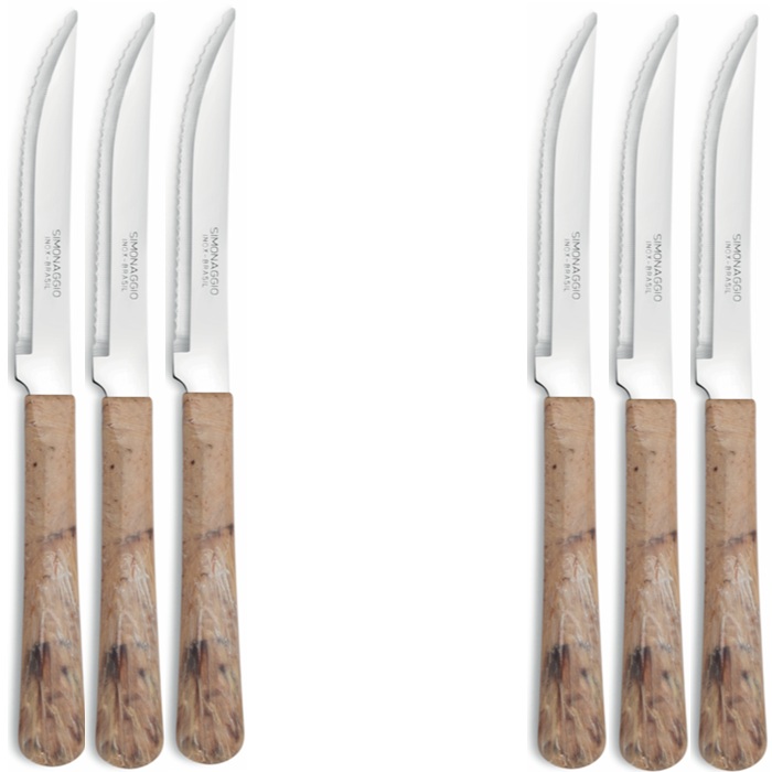 Set 6 cutite friptura Simonaggio Elementos Wood