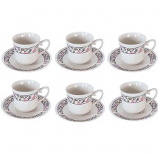 Set cesti cu farfurioare 160ml cafea si ceai din portelan, 12 piese MN015606