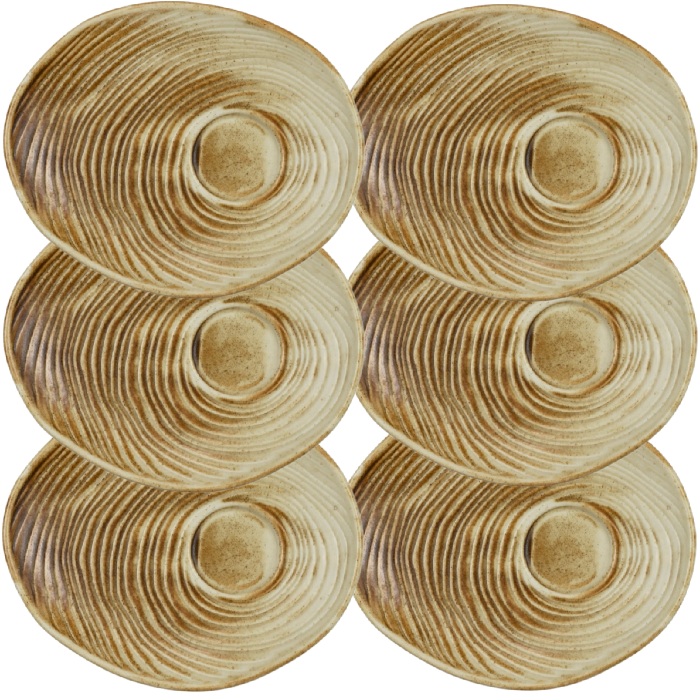 Farfurioara portelan tip desert pentru cesti de 100/200ml CULINARO SAHARA, 21,5x17,5xh2cm