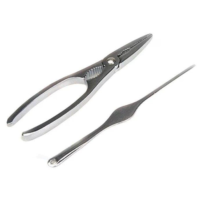Set cleste si furculita servire homari, raci, crabi RAKI, inox