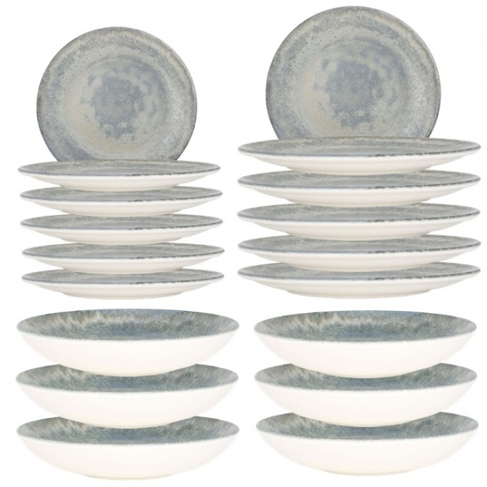 Set serviciu  masa 18 piese  BONNA OMNIA  6 farfurii 21cm,6 farfurii 27cm cu 6 farurii adanci  23cm,1000ml
