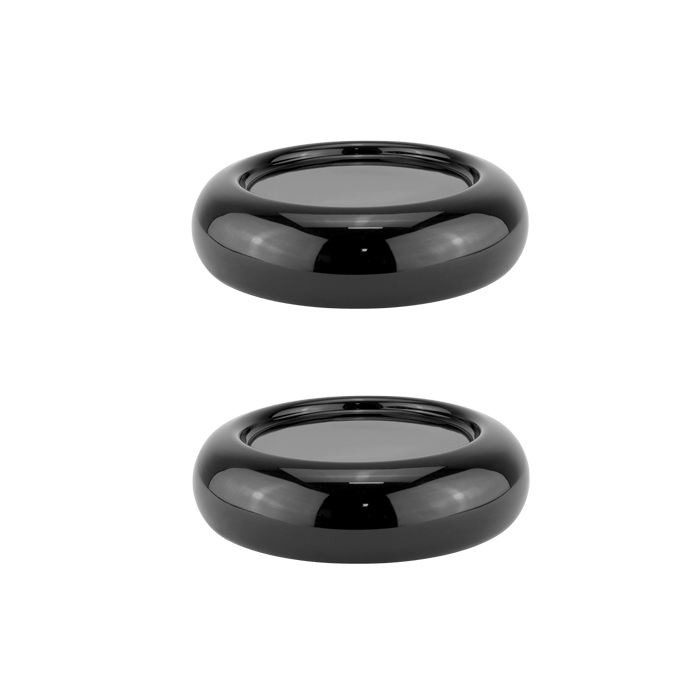 Platou din sticla pentru prezentare bufet Culinaro Black 15xh4,5cm,negru/albastru,set 2 buc