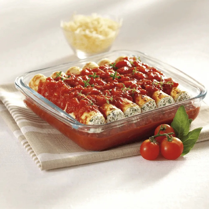 Set 2 tavi patrate de copt Marinex Forno  din sticla termorezistenta 2,5l  29x23,9xh6,5cm