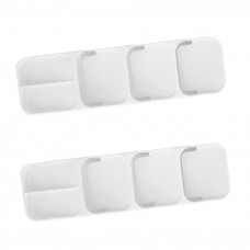 Set 2 organizatoare tacamuri cu 5 compartimente 39x11xh5cm, alb