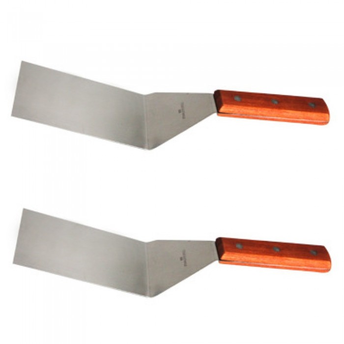 Set 2 spatule inox RAKI pentru pizza cu maner lemn 