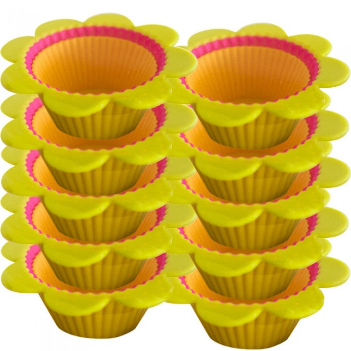 Set forme silicon briose floare RAKI set 12 piese
