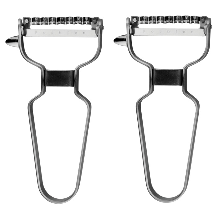 Set 2 decojitoare  legume cu lama ondulata RAKI, inox