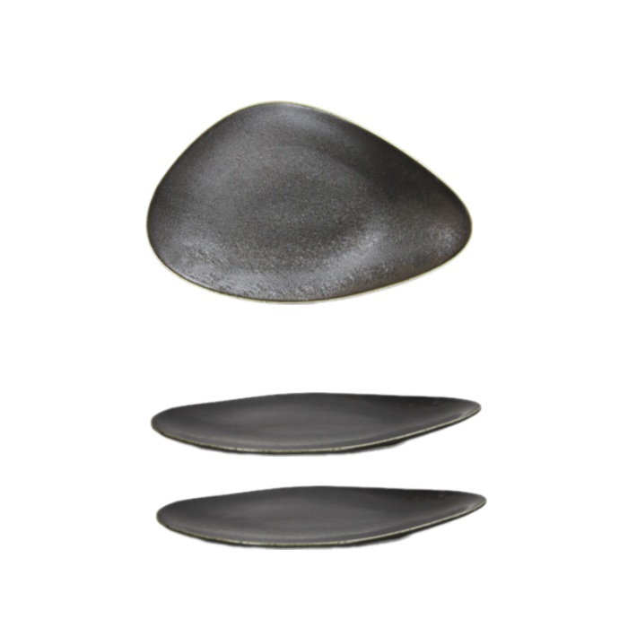Platou portelan triunghi 38cm ANTIQUE BLACK MN0156106