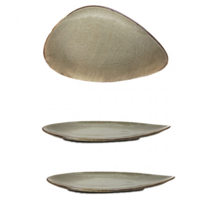 Platou portelan triunghi 38cm ANTIQUE GREY MN0156107