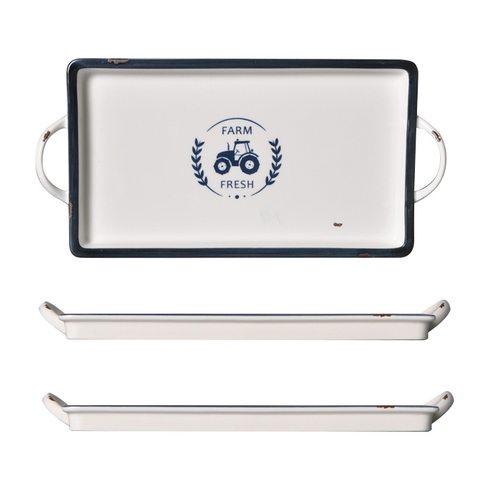 Platou portelan CULINARO HAPPY FARM 38x19xh3cm dreptunghiular