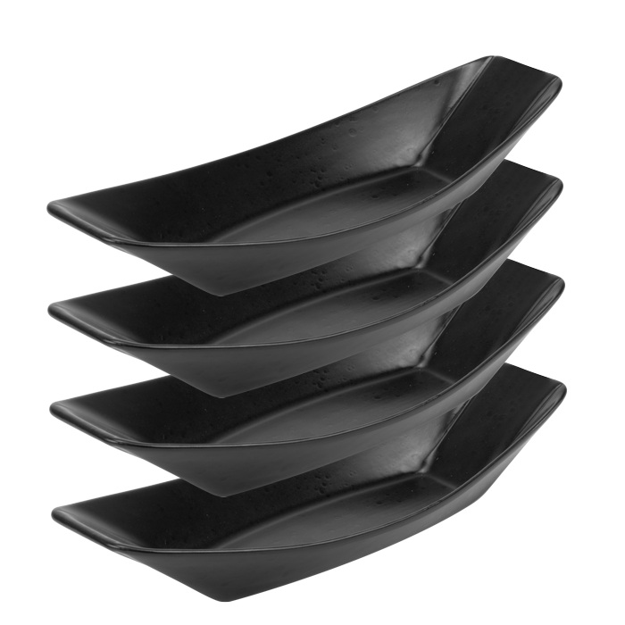Platou ceramic tip barca CULINARO STREET FOOD, 30,6x11,6xh5,5cm, BLACK