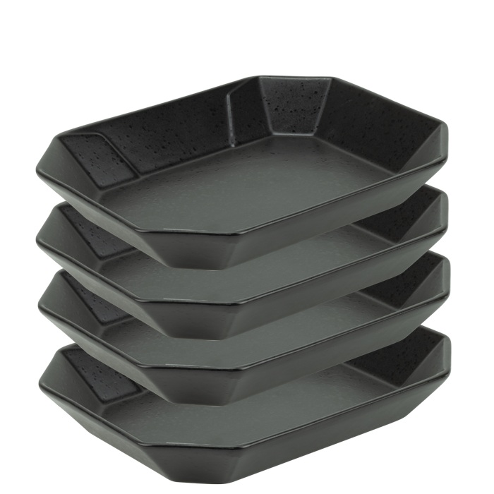 Platou servire din ceramica CULINARO STREET FOOD, 22,3x17,3xh3,6cm, BLACK