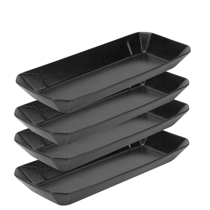 Platou servire kebab din ceramica CULINARO STREET FOOD, 30,3x13,1xh3,4cm, BLACK