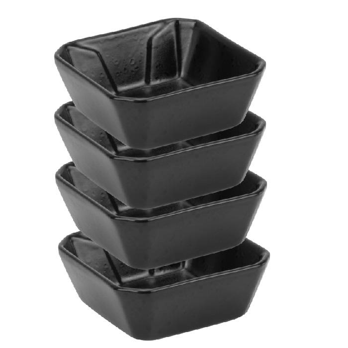 Bol pentru sos din ceramica CULINARO STREET FOOD, patrat, 8,3x8,3xh3,2cm, BLACK