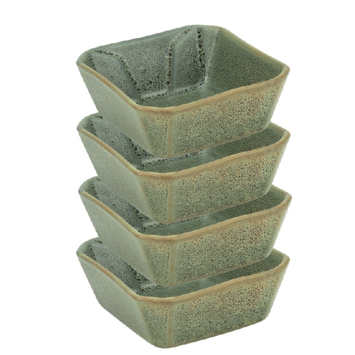 Bol pentru sos din ceramica CULINARO STREET FOOD, patrat, 8,3x8,3xh3,2cm, OLIVE