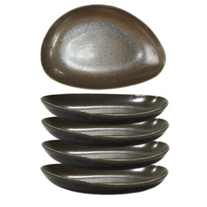 Platou portelan oval adanc 35cm ANTIQUE BLACK MN0156122