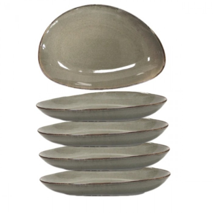 Platou portelan oval adanc ANTIQUE GREY 35cm MN0156123