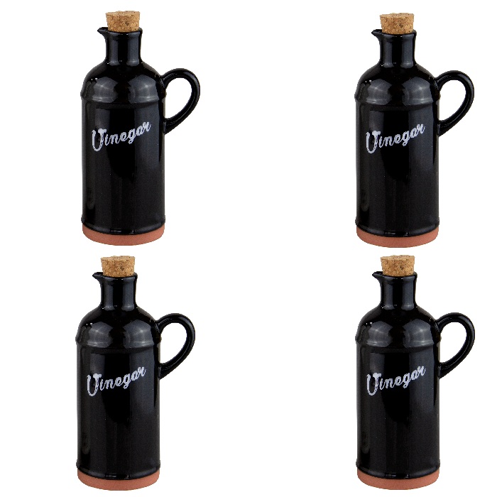 Sticla portelan pentru otet HELLA BLACK 430ml