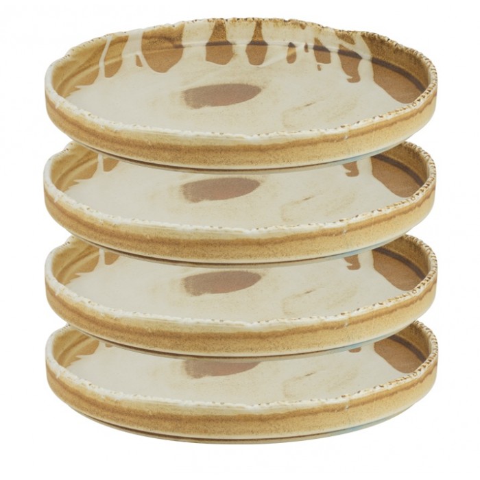 Farfurie intinsa portelan cu margine inaltata CULINARO FUJI, D21xh2,4cm, bej