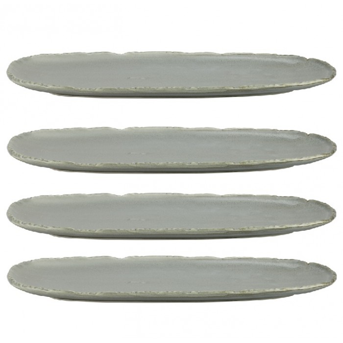 Farfurie ovala intinsa din portelan CULINARO FUJI ASH, 35x15xh2cm, gri